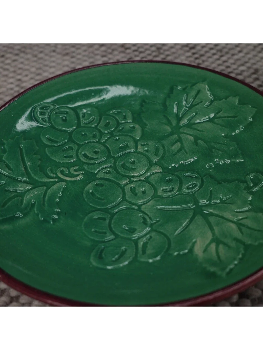 Fioriware Jardinware Green Grape Dinner Plates Set of 4 Zanesville Ohio Pottery